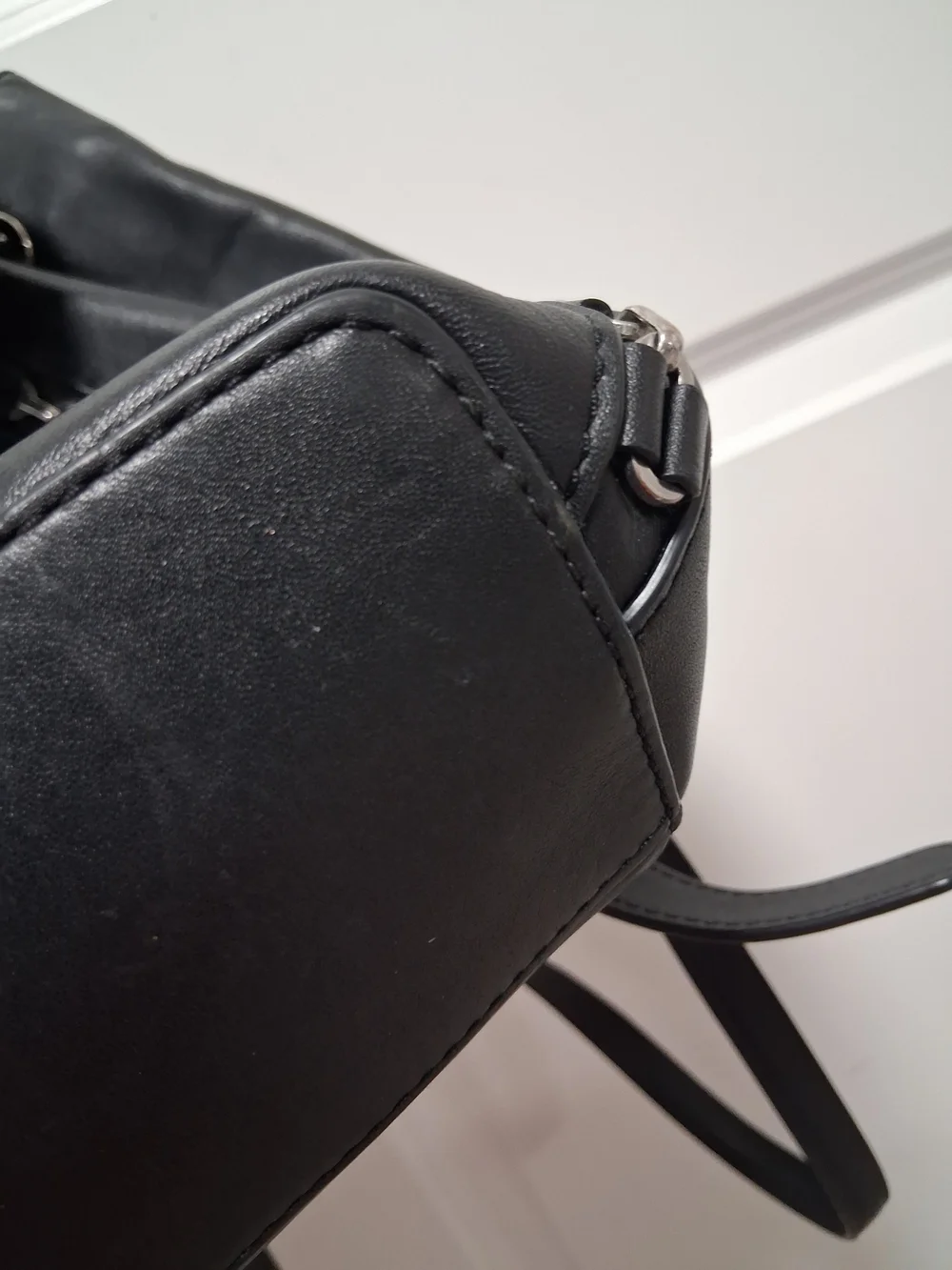 Michael Kors SADIE Black Leather Drawstring Backpack